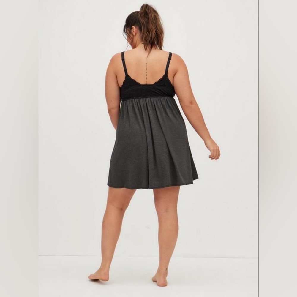 Torrid Black and Gray Chemise - Picture 3 of 6